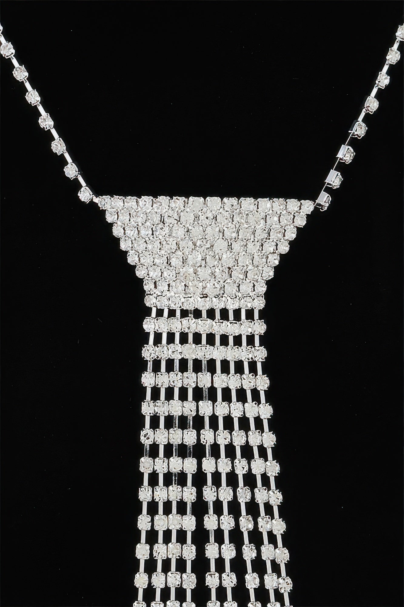 Bejeweled Tie Drop Necklace