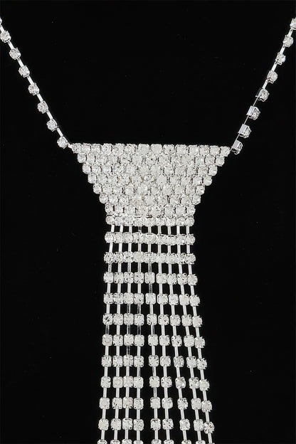 Bejeweled Tie Drop Necklace