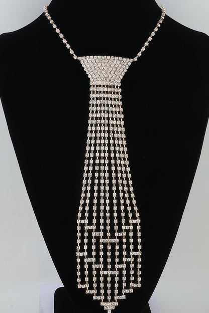 Bejeweled Tie Drop Necklace