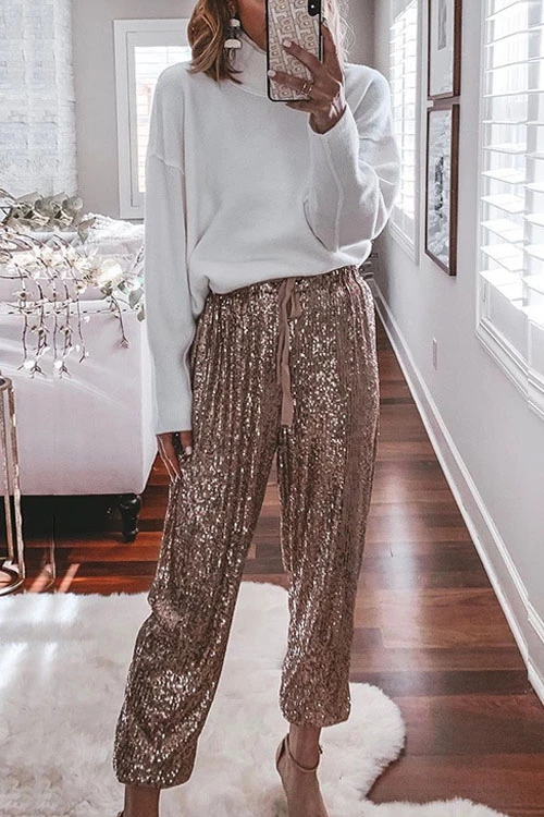 Rosiedress Stylish Festive Party Sequin Pants