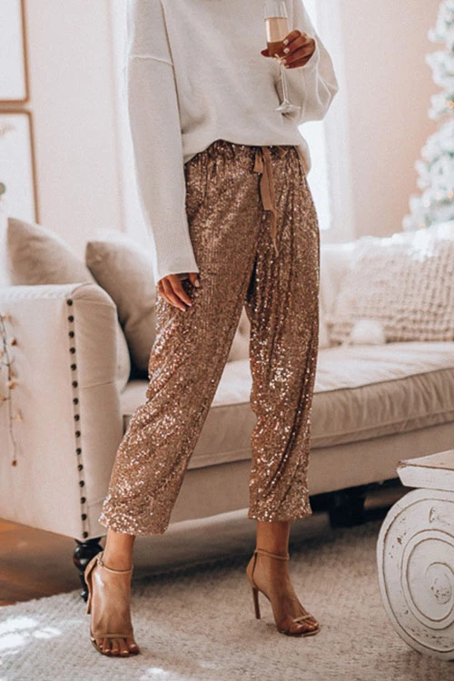 Rosiedress Stylish Festive Party Sequin Pants