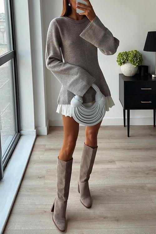 Coziest Long Sleeves Wool-blend Sweater Taupe