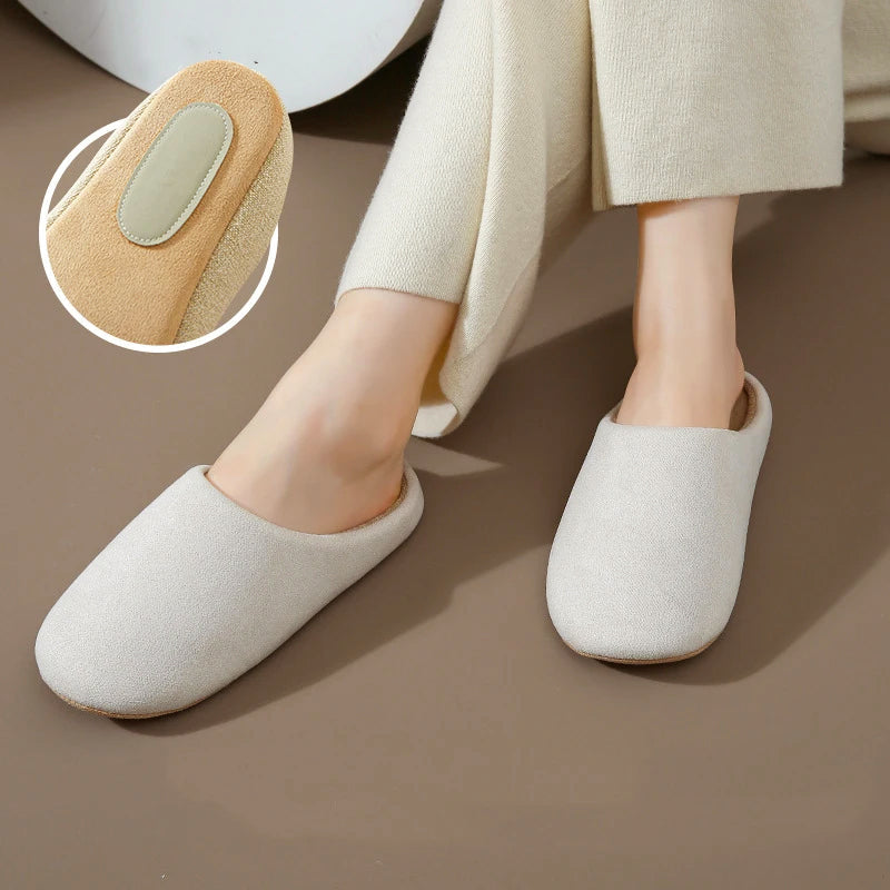 Women’s Faux Suede Indoor Slippers with Plush Lining