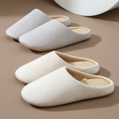 Women’s Faux Suede Indoor Slippers with Plush Lining
