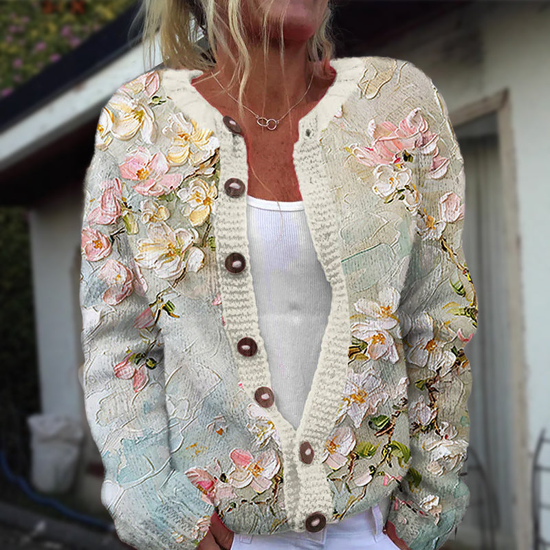 Women’s Floral Button-Front Cardigan