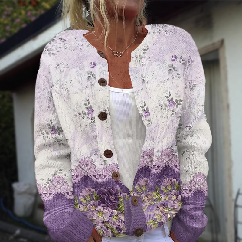 Women’s Floral Button-Front Cardigan