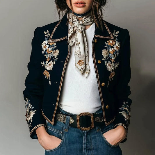 Women’s Floral Embroidered Short Jacket