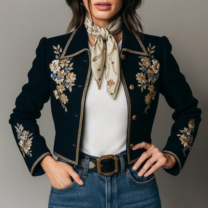 Women’s Floral Embroidered Short Jacket
