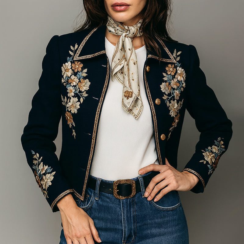 Women’s Floral Embroidered Short Jacket