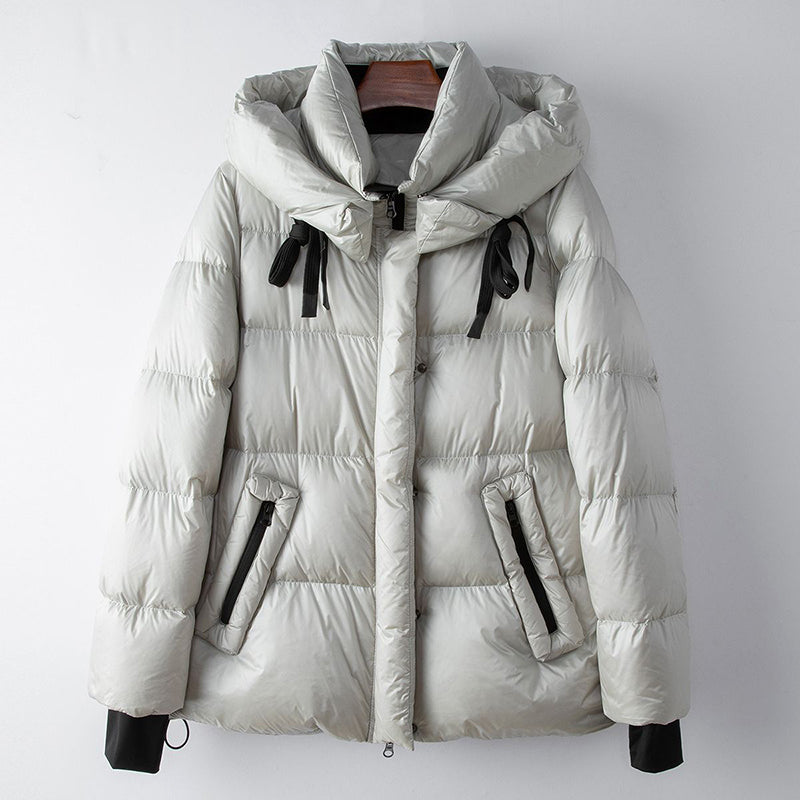 Women’s Goose Down Puffer with Hood and Zip Pockets