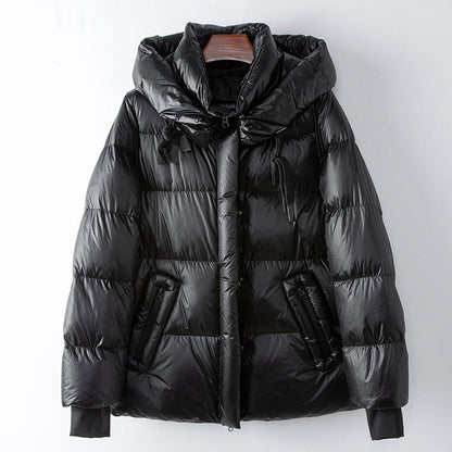 Women’s Goose Down Puffer with Hood and Zip Pockets