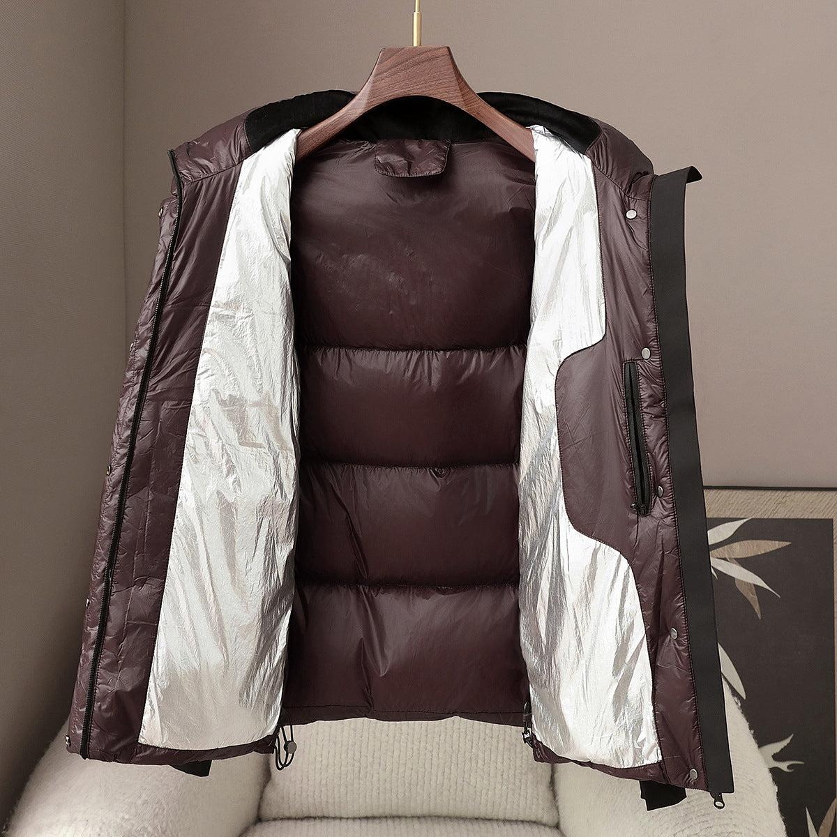 Women’s Goose Down Puffer with Hood and Zip Pockets