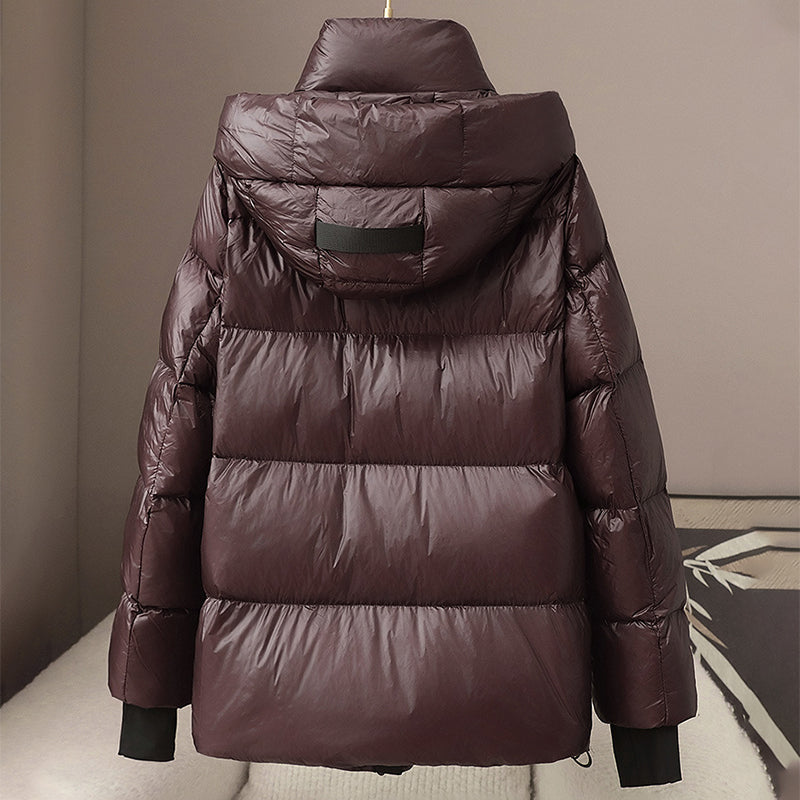 Women’s Goose Down Puffer with Hood and Zip Pockets