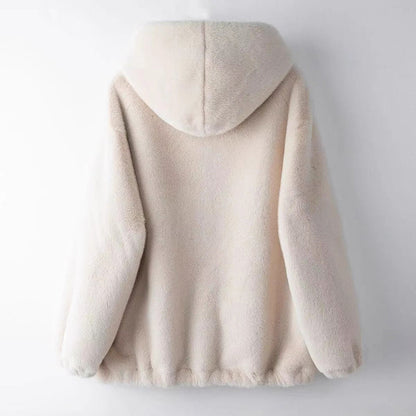 Women’s Hooded Faux Fur Jacket with Relaxed Fit