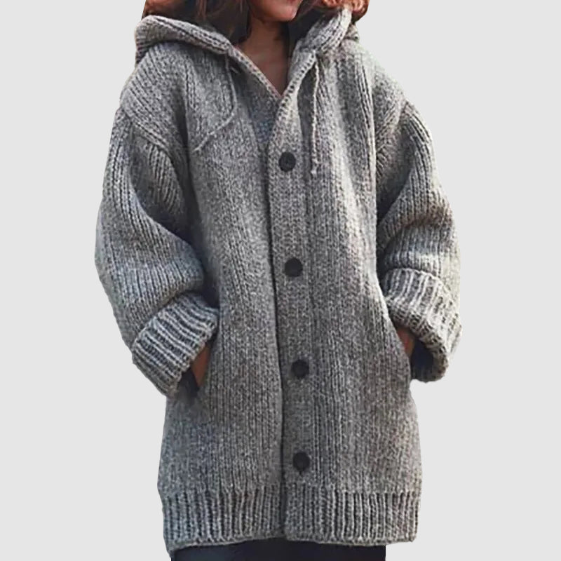 Women’s Hooded Oversized Chunky Knit Cardigan