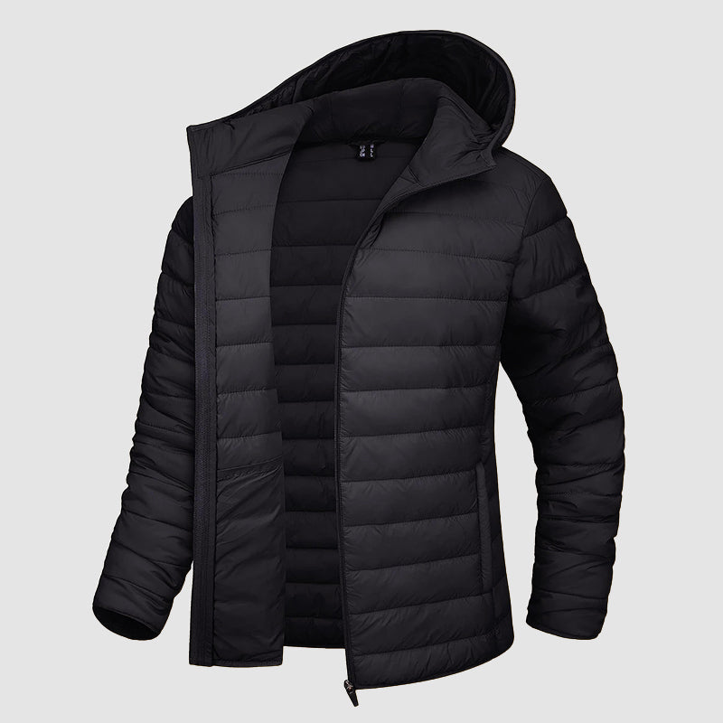 Women’s Hooded Puffer Jacket with Zip Pockets