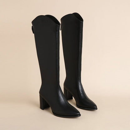 Women’s Knee-High Block-Heel Dress Boots