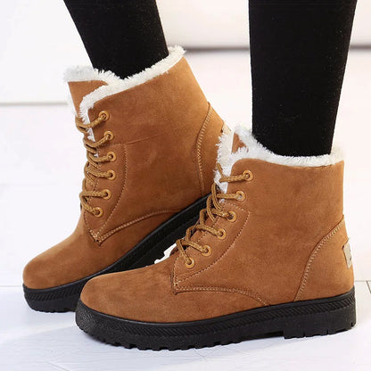 Women’s Lace-Up Winter Ankle Boots with Faux-Fur Lining