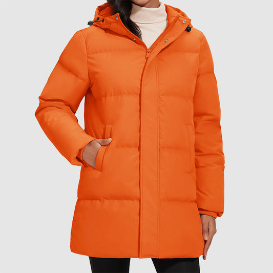 Women’s Long Quilted Puffer Jacket with Down Filling