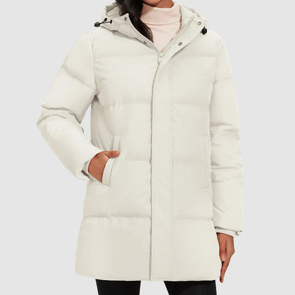 Women’s Long Quilted Puffer Jacket with Down Filling
