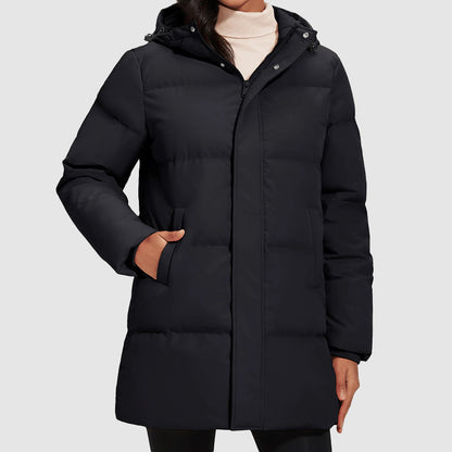 Women’s Long Quilted Puffer Jacket with Down Filling
