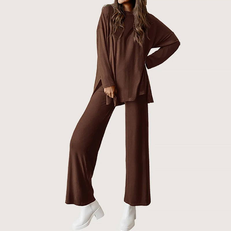 Women’s Lounge Set with Long Sleeve Top and Pants