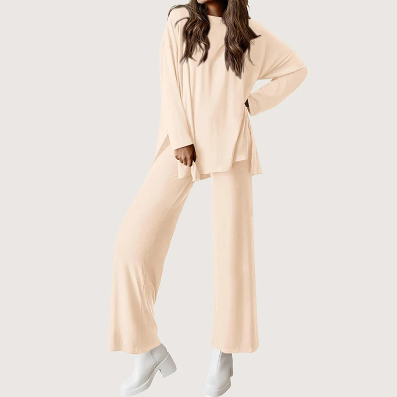 Women’s Lounge Set with Long Sleeve Top and Pants