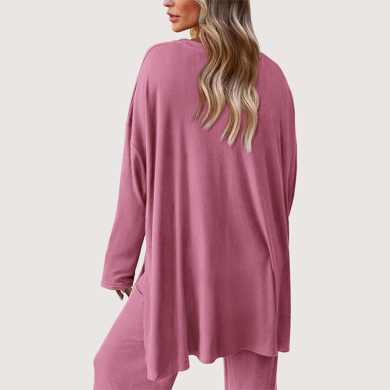 Women’s Lounge Set with Long Sleeve Top and Pants