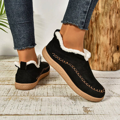 Women’s Slip-On Faux Suede Boots with Plush Lining