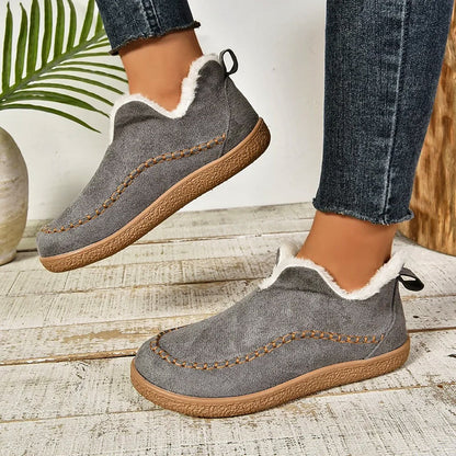 Women’s Slip-On Faux Suede Boots with Plush Lining