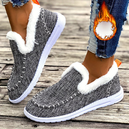 Women's Slip-On Winter Shoes with Faux Fur Lining