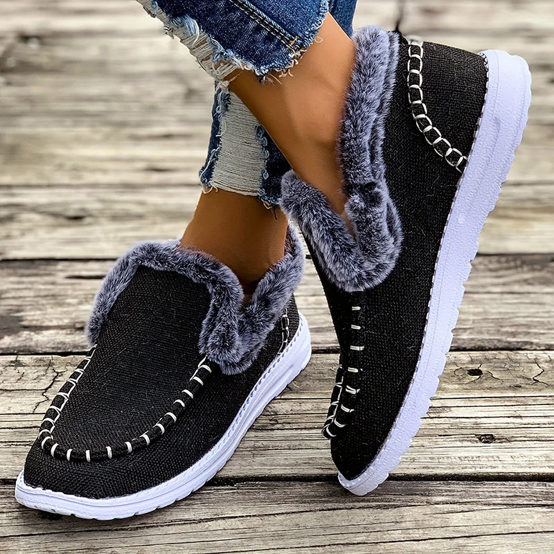 Women's Slip-On Winter Shoes with Faux Fur Lining