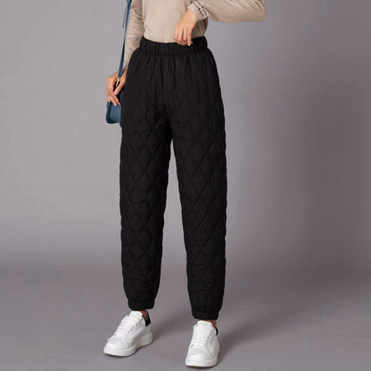 Women’s Thick Quilted Pants with Tapered Hem