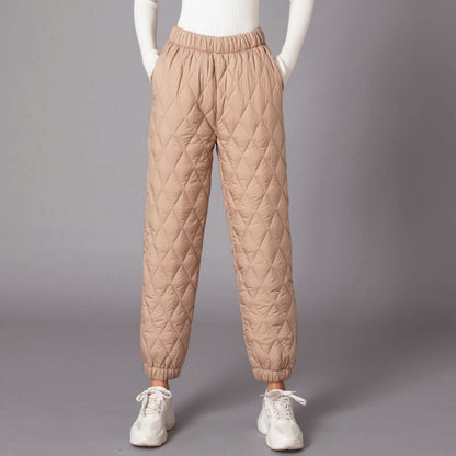 Women’s Thick Quilted Pants with Tapered Hem