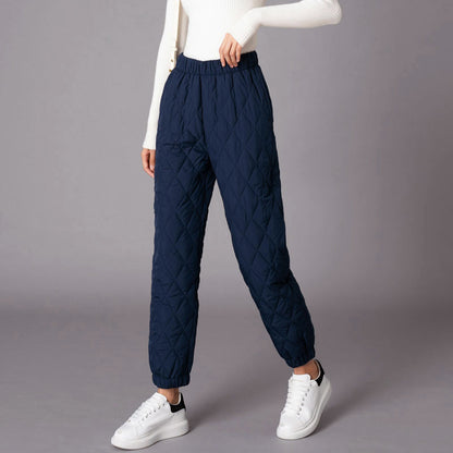 Women’s Thick Quilted Pants with Tapered Hem