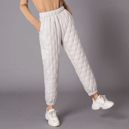 Women’s Thick Quilted Pants with Tapered Hem