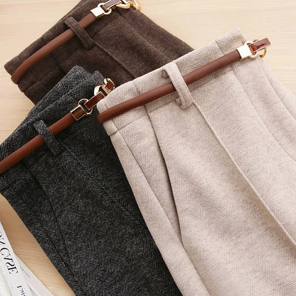 Women’s Thick Wool-Look Wide-Leg Pants