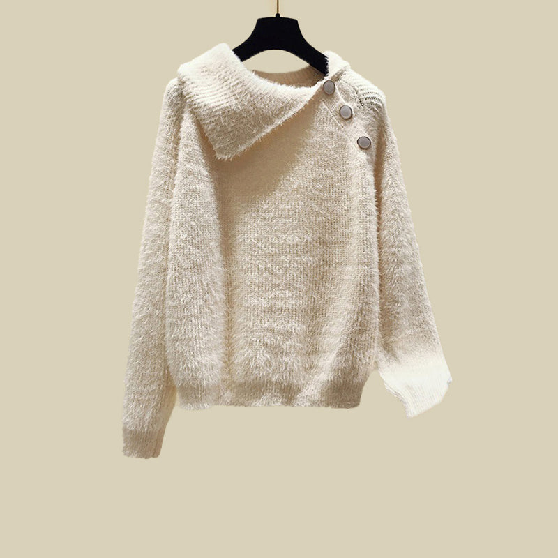 Women’s Three-Piece Knit Pants Sweater and Puffer Vest Set