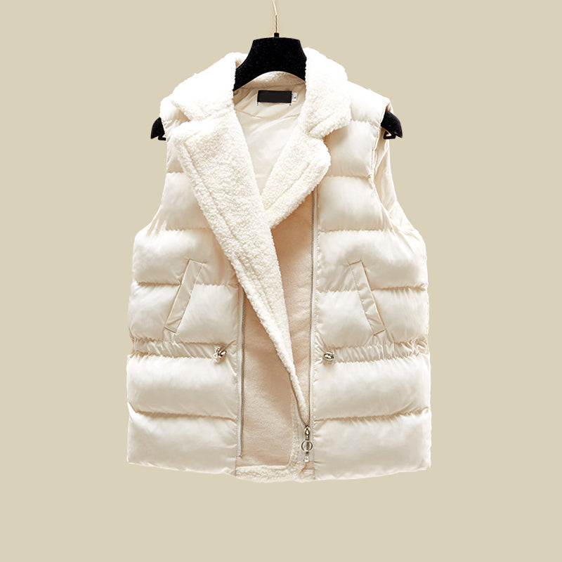 Women’s Three-Piece Knit Pants Sweater and Puffer Vest Set