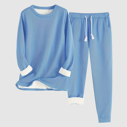 Women’s Two-Piece Homewear Set with Fleece Lining