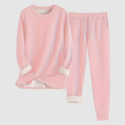 Women’s Two-Piece Homewear Set with Fleece Lining