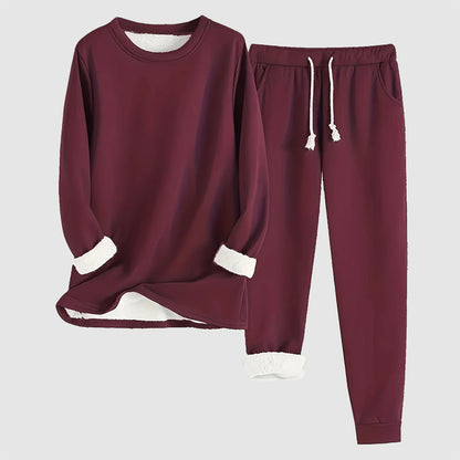Women’s Two-Piece Homewear Set with Fleece Lining