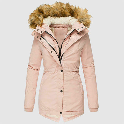 Women’s Winter Parka with Faux-Fur Hood and Inner Fleece Lining