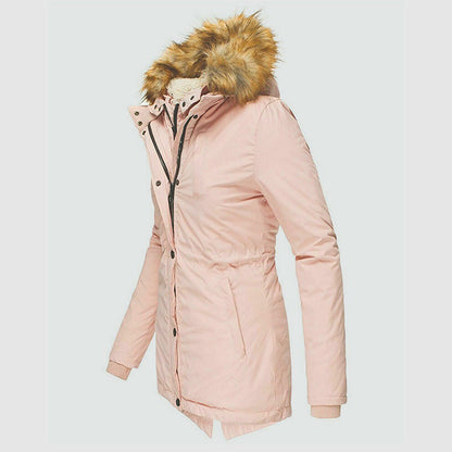 Women’s Winter Parka with Faux-Fur Hood and Inner Fleece Lining