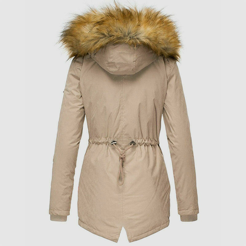 Women’s Winter Parka with Faux-Fur Hood and Inner Fleece Lining