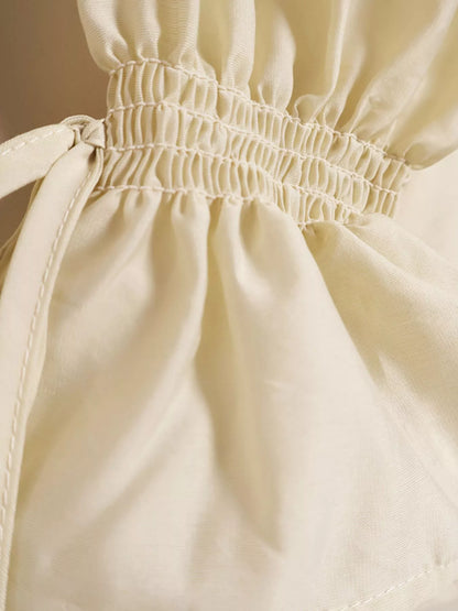Ruffled Tie Front Blouse and Shorts Set