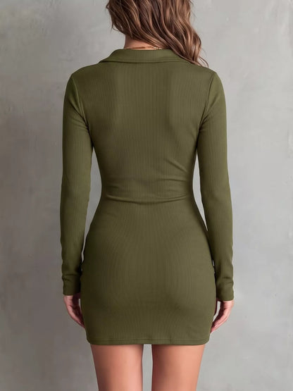 Button-Down Bodycon Mini Dress