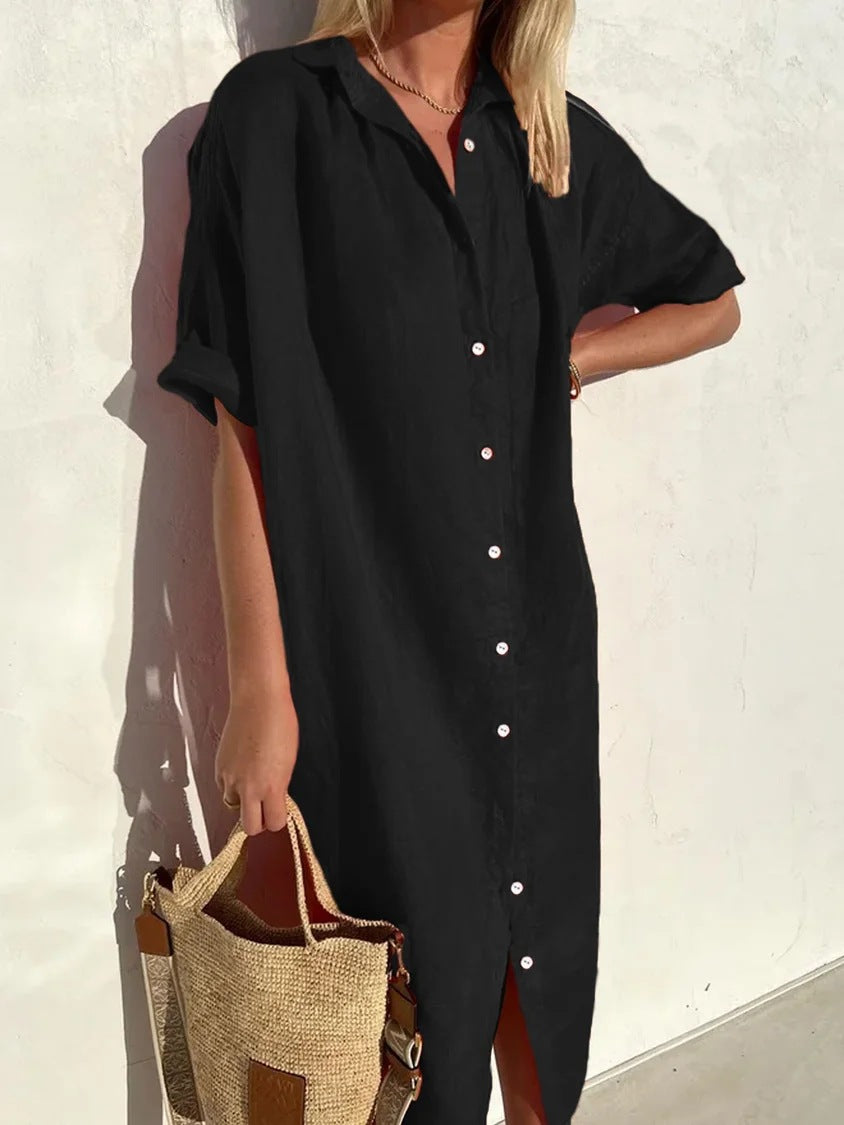 Casual Loose Cotton Long Shirt