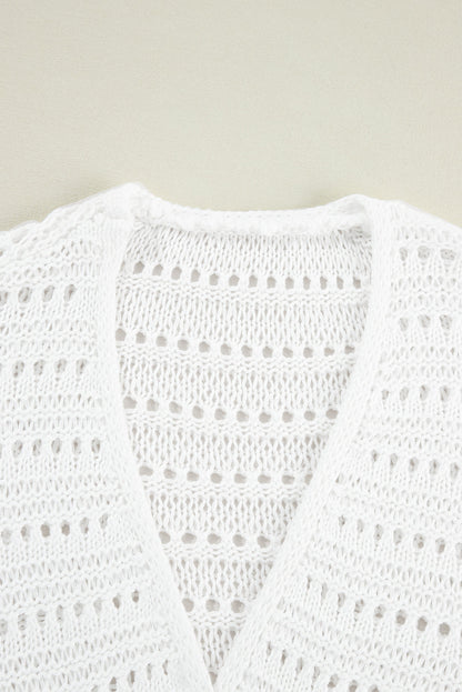 Blue Zone Planet | Openwork Open Front Long Sleeve Cardigan