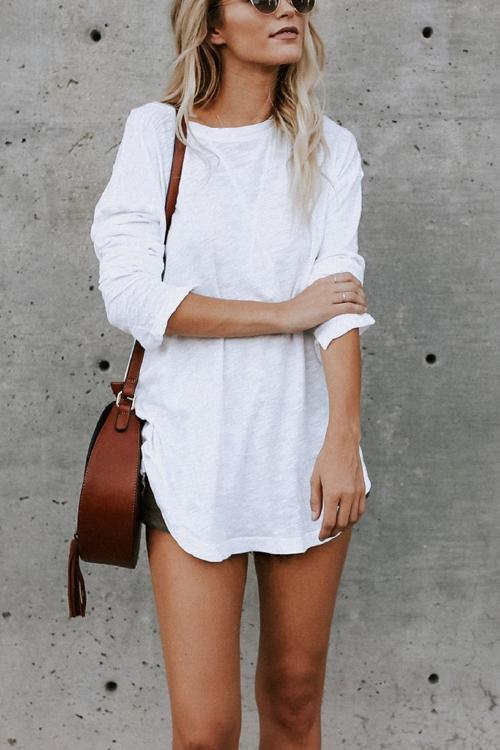 Rosiedress Solid Long Sleeves Cozy T-shirt